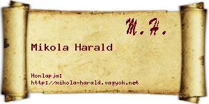 Mikola Harald névjegykártya
